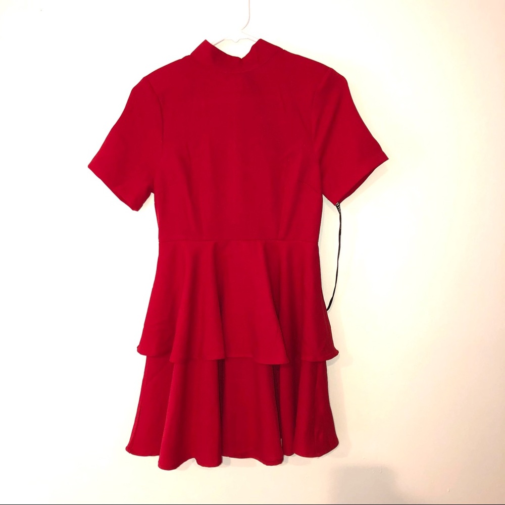 PrettyLittleThing Tiered Skater Dress